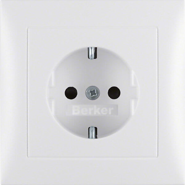 Hager/Berk Schuko-Steckdose pws/matt mit Abdeckplatte 47229909